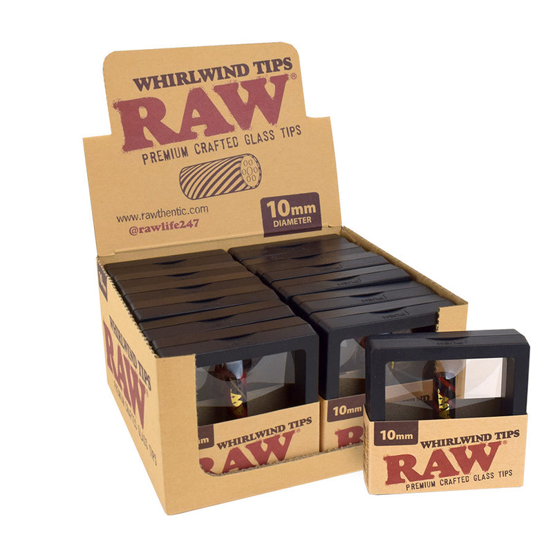Case of 10mm RAW Whirlwind Glass Filter Tips with Honeycomb Spiral 