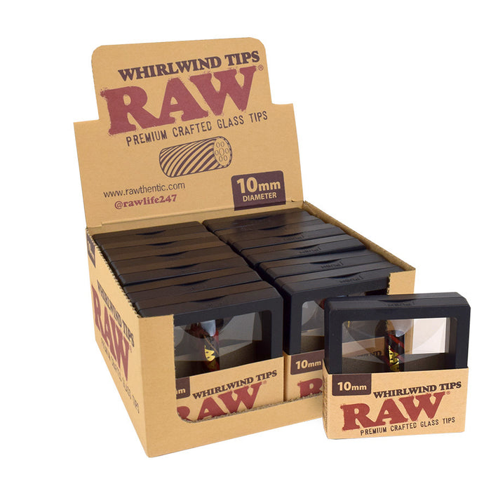 Case of 10mm RAW Whirlwind Glass Filter Tips with Honeycomb Spiral 