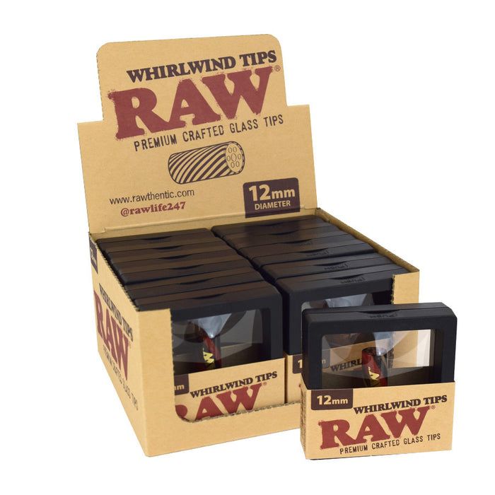 Case of 12mm RAW Whirlwind Glass Filter Tips with Honeycomb Spiral