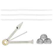 Set of metal pipe tools including a hook, tamper, and three mesh pipe screens for the Lord of the Rings Churchwarden Gandalf Pipes