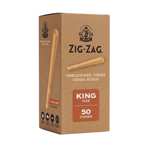 Zig-Zag King Size unbleached cones in a bulk box of 50 cones