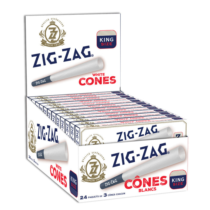 Zig Zag King Size White Prerolled Cones 3 Pack Canada