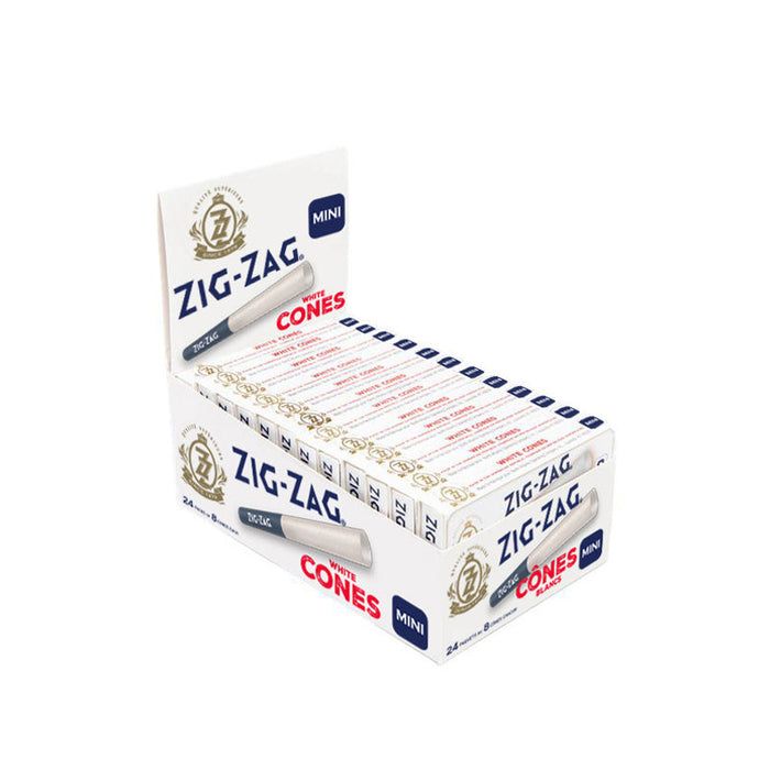 Zig Zag White Mini Prerolled Cones Case of 24 Canada