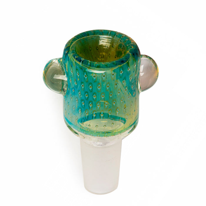 Trapped Air Bubbles Teal Barrel Pull Out Red Eye Glass