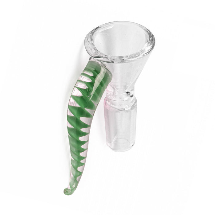 Green 14mm Helix Cone Pull Out Bowl by Red Eye Glass Canada