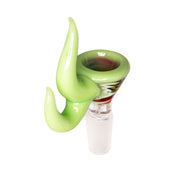 14mm Bowl with mixed colours and long green slyme handle