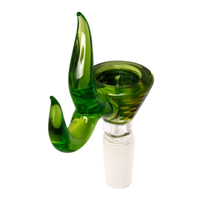 14mm Bowl with mixed colours and long lime green handle