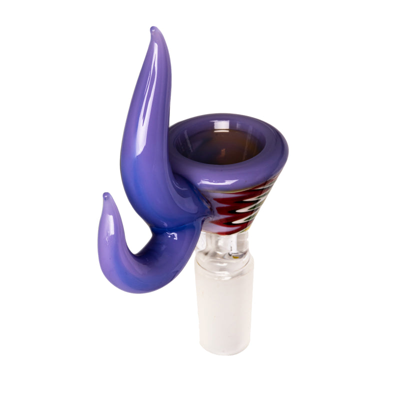 14mm Bowl with mixed colours and long purple handle