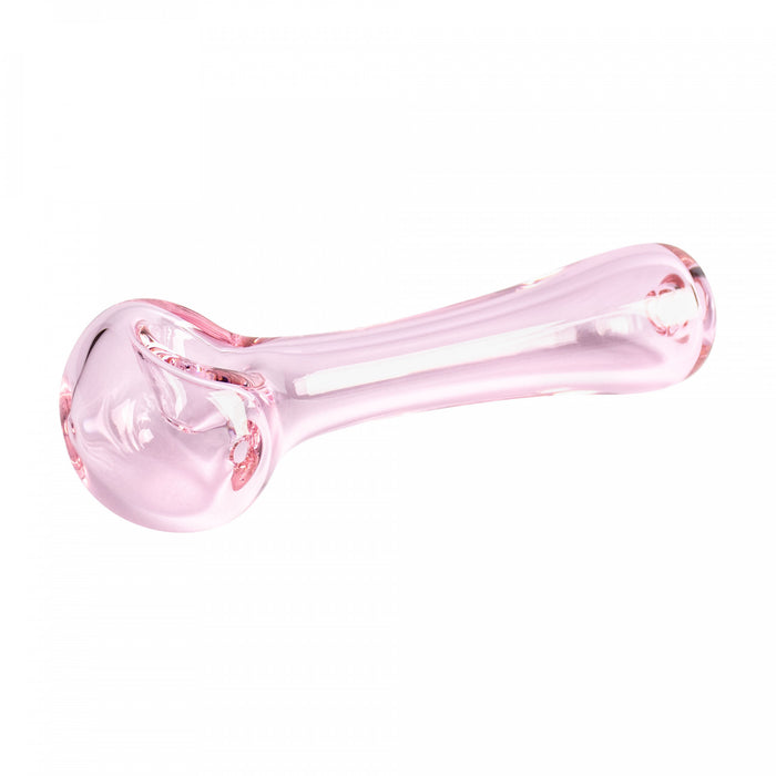 Pink Spoon Pipe with Built In Ash Catcher Red Eye Glass 2170