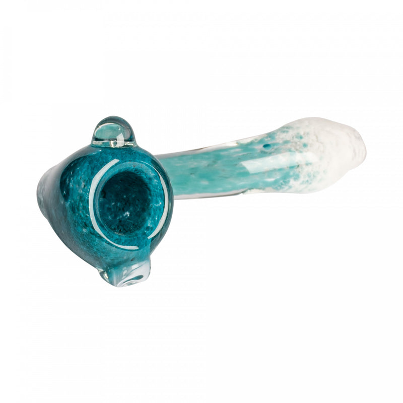 Teal Fritter Glass Sherlock Pipe Red Eye Glass Canada