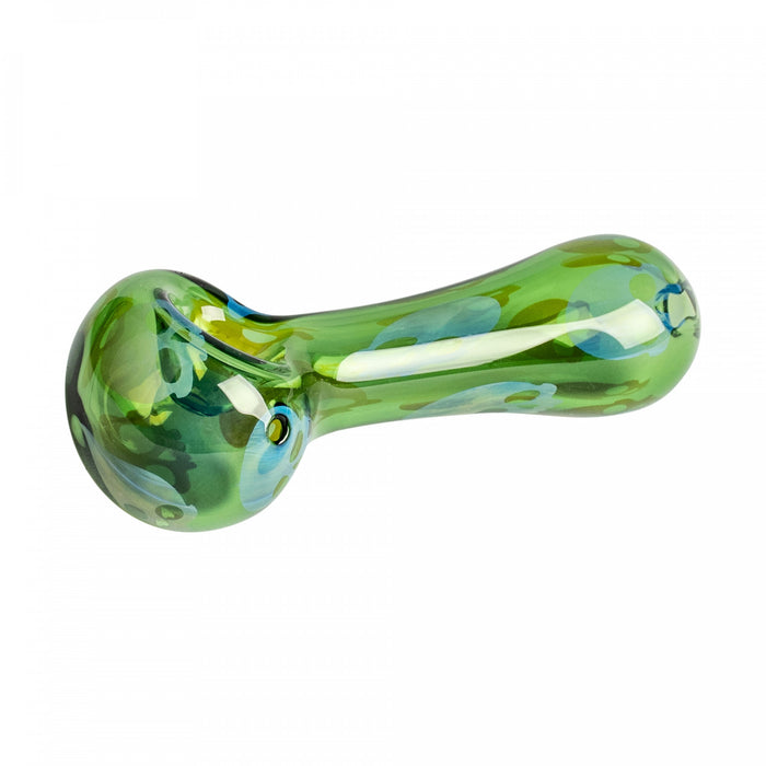 Skulls Hand Pipe by Red Eye Glass in the colour Green Canada