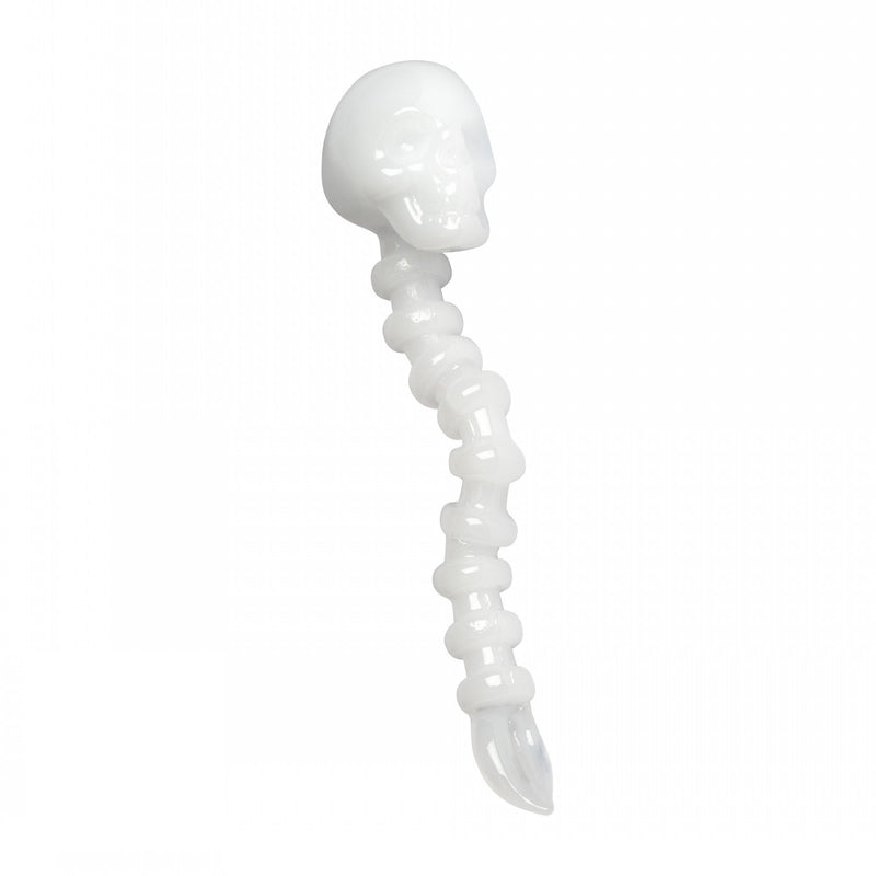 White Skeleton Dabber Red Eye Glass