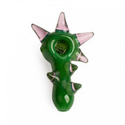 Red Eye Glass Spike Jade Green Hand Pipe with Built in Screen Canada