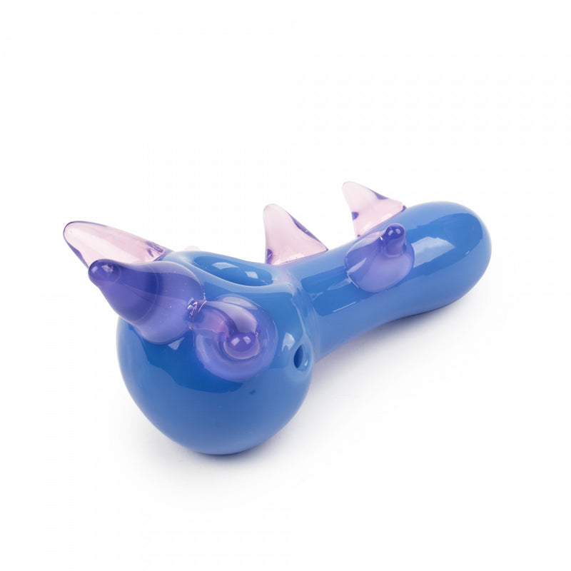Red Eye Glass Blue Spike Hand Pipe with Screen Canada