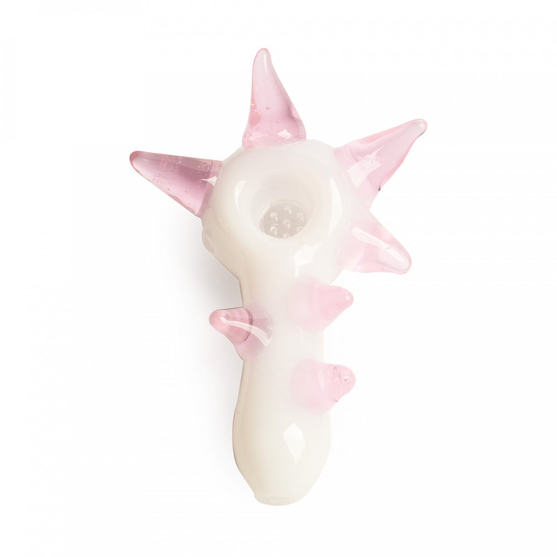 Red Eye Glass White Spike Hand Pipe with Built in Screen Canada