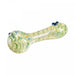 Green Zippy Spoon Pipe with Feathered Design Red Eye Glass Canada