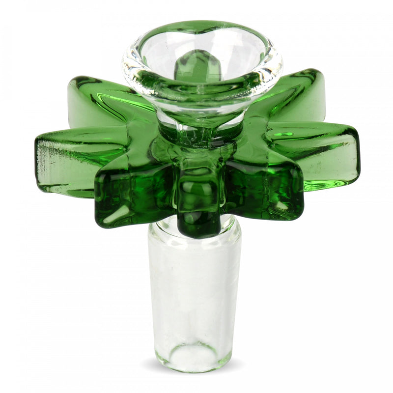 Red Eye Glass 14mm Big Leaf Pull Out Green