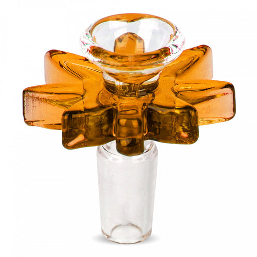 Red Eye Glass 14mm Big Leaf Pull Out Honey Gold