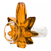 Red Eye Glass 14mm Big Leaf Pull Out Honey Gold
