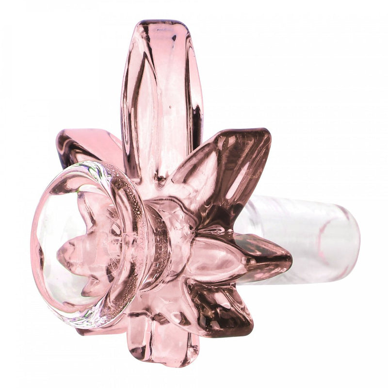 Red Eye Glass 14mm Big Leaf Pull Out Pink