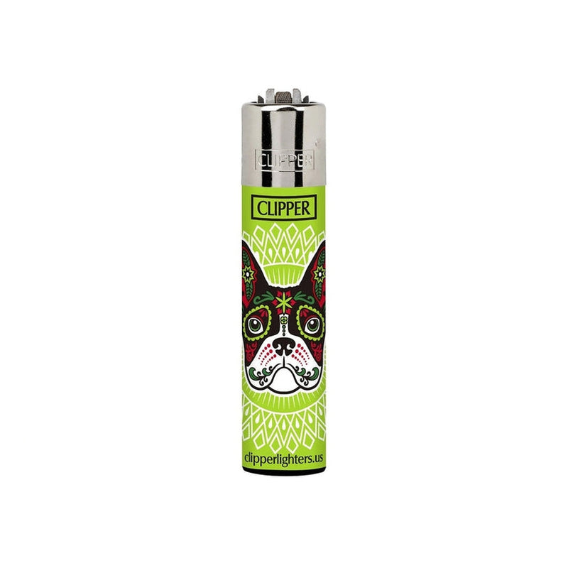 Clipper Lighter with French Bulldog Sugar Skull