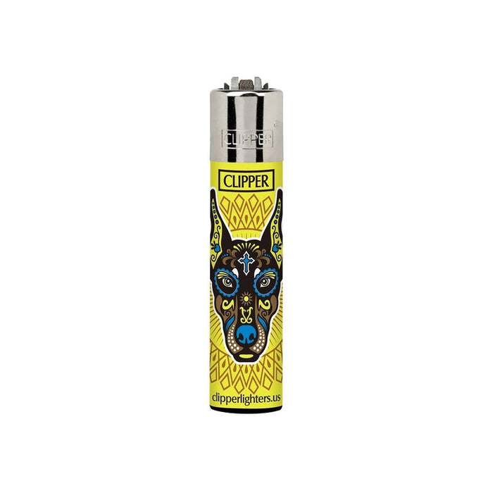 Clipper Lighters with Doberman Dog Sugar Skull 