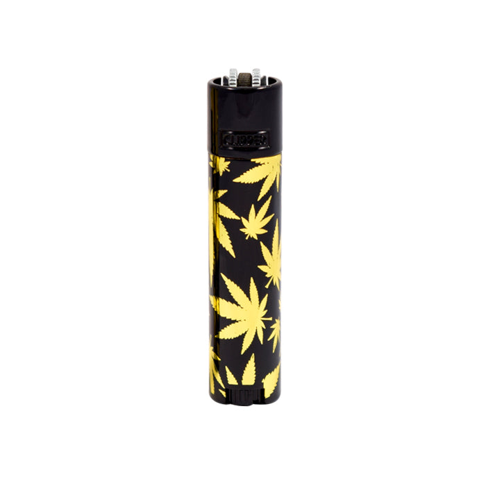 Clipper lighter with Gold Cannabis Leaves Canada