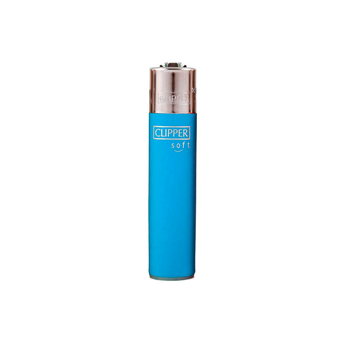 Blue Clipper Soft Touch Solid Color Refillable Lighters 