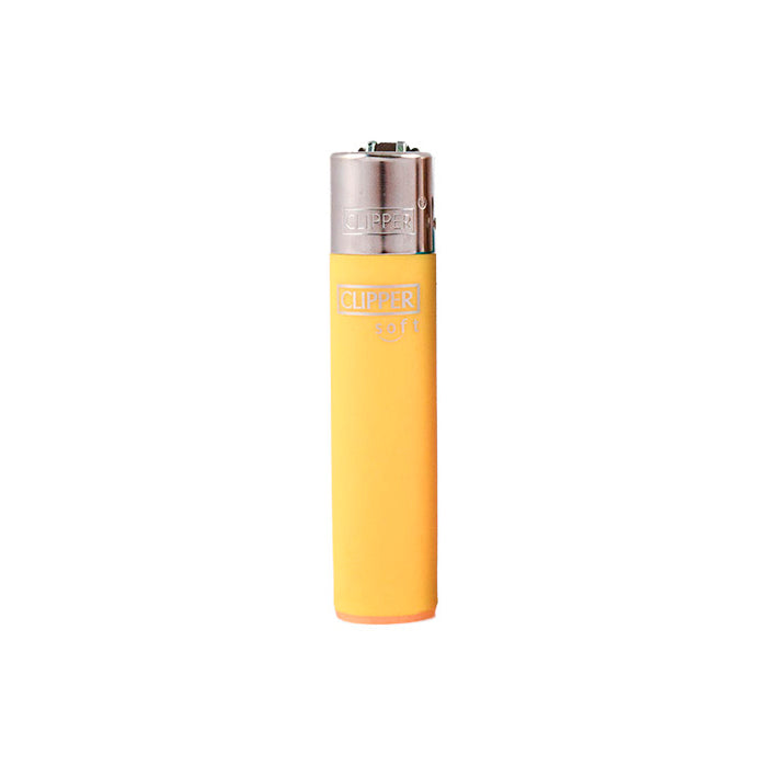 Yellow Clipper Soft Touch Solid Color Refillable Lighters 