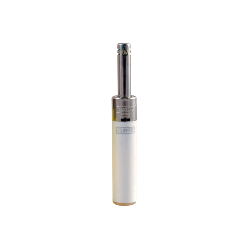 White Refillable Clipper Lighters with Extension Arm