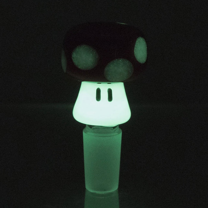 Empire Glassworks Glow in the Dark Red Mushroom Bowl 14mm