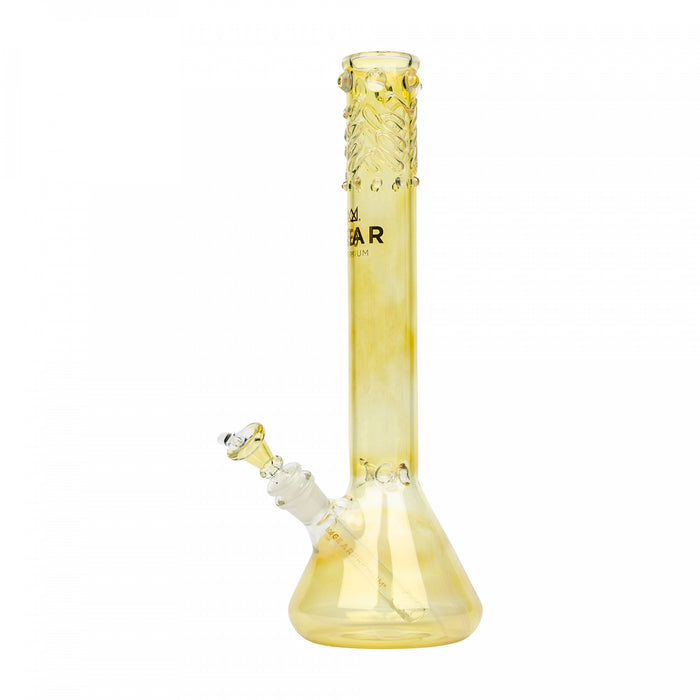 Colour Changing GEAR 14" Tall Beaker Tube with Worked Top Bong