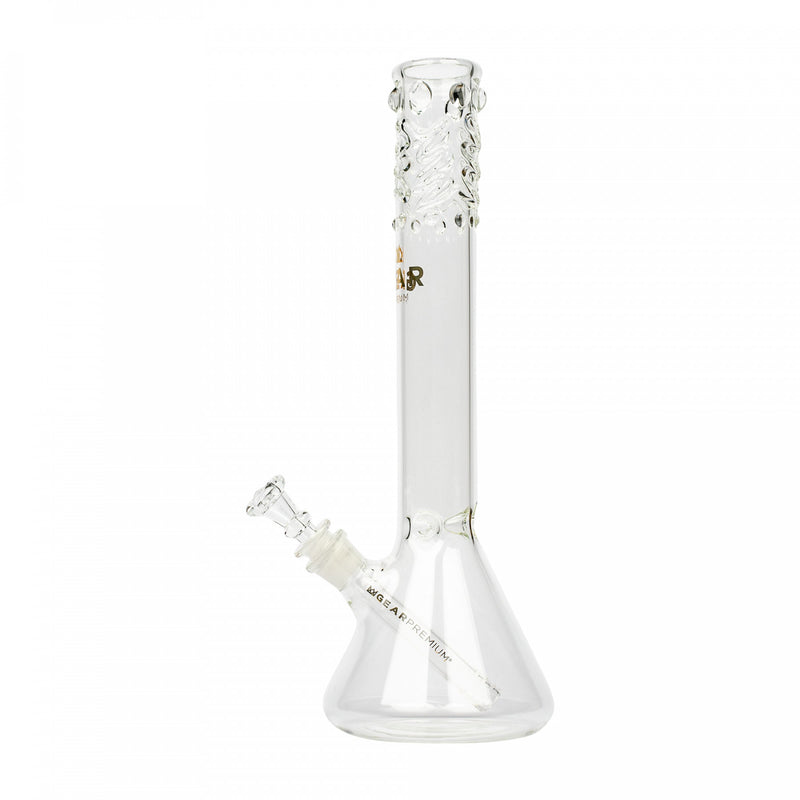 Clear GEAR 14" Tall Beaker Tube with Worked Top Bong