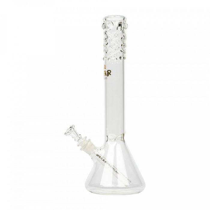 Clear GEAR 14" Tall Beaker Tube with Worked Top Bong