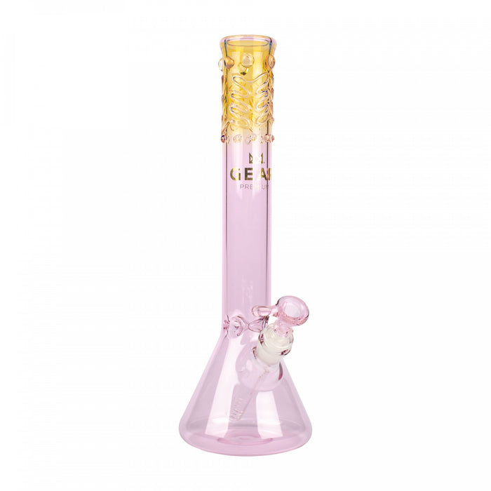 Pink GEAR 14" Tall Beaker Tube with Worked Top Bong