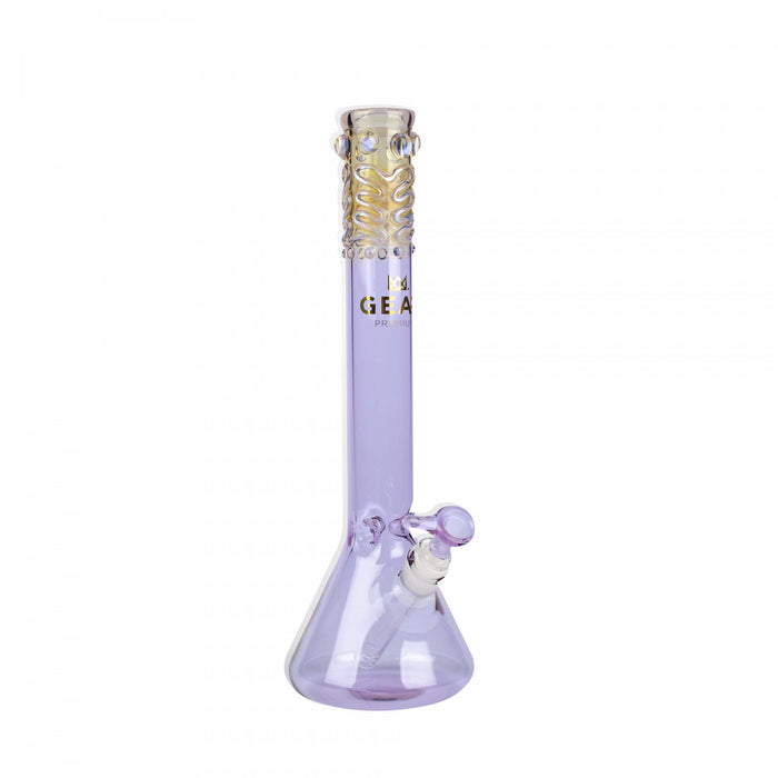 Purple GEAR 14" Tall Beaker Tube with Worked Top Bong