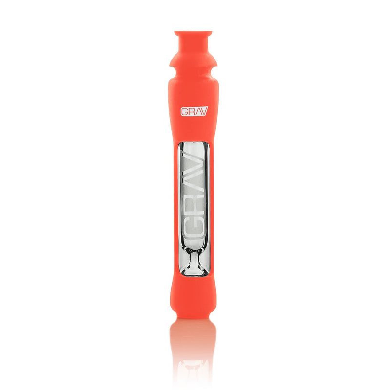 Scarlet Orange Grav Glass Taster Bat with Silicone Cover