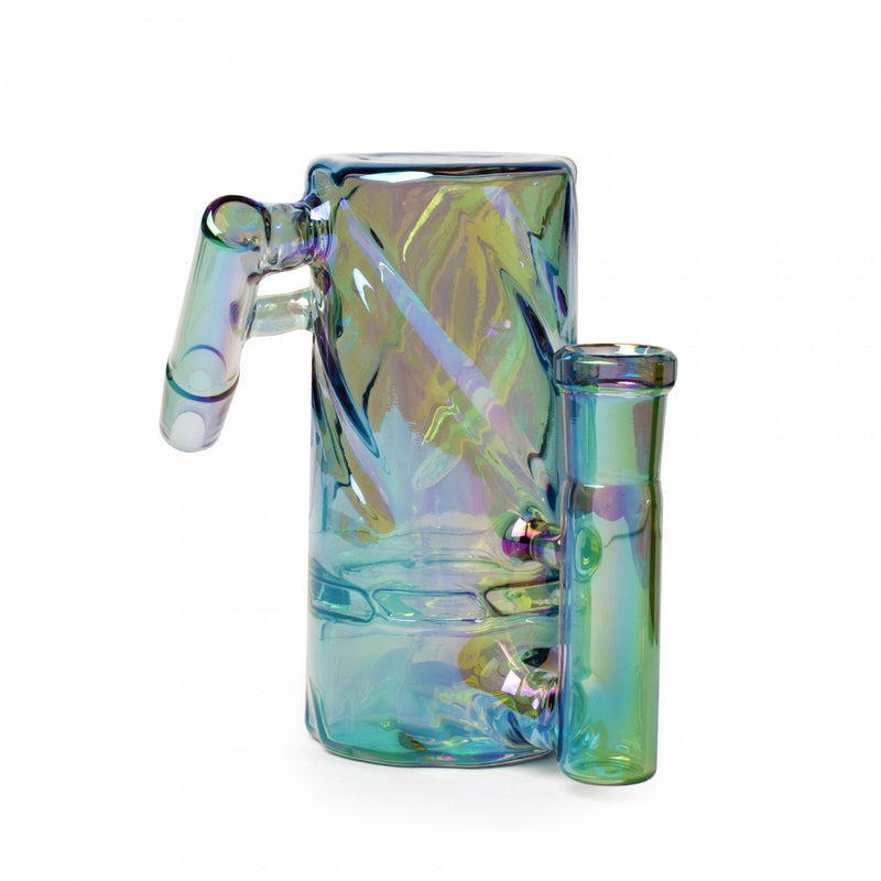 Metallic Finish Twisted 45 Degree Ash Catcher for Waterpipes 