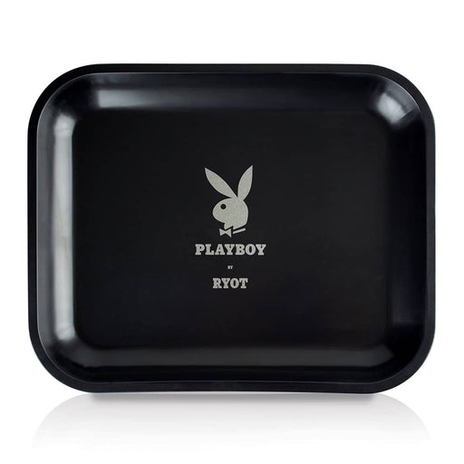 Playboy RYOT Large Rolling Tray Black with Silver Bunny  Canada