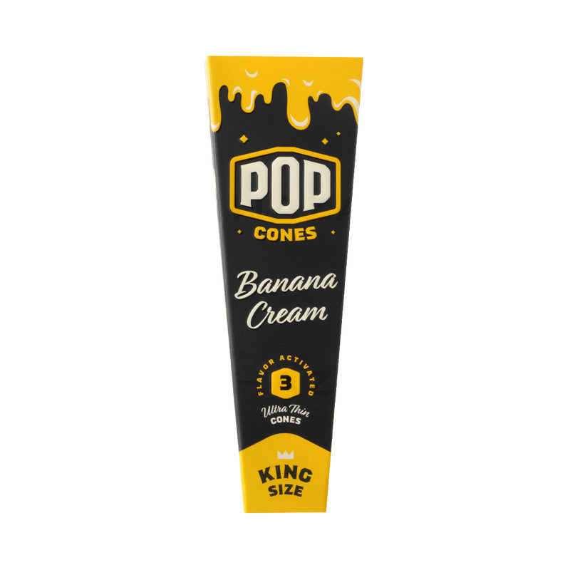 Pop Cones King Size Pre-Rolled Cones - Pack of 3 - Banana Cream