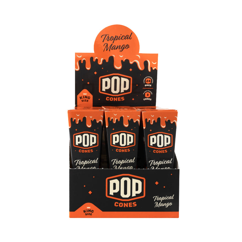 Pop Cones King Size Pre-Rolled Cones - Pack of 3 - Tropical Mango