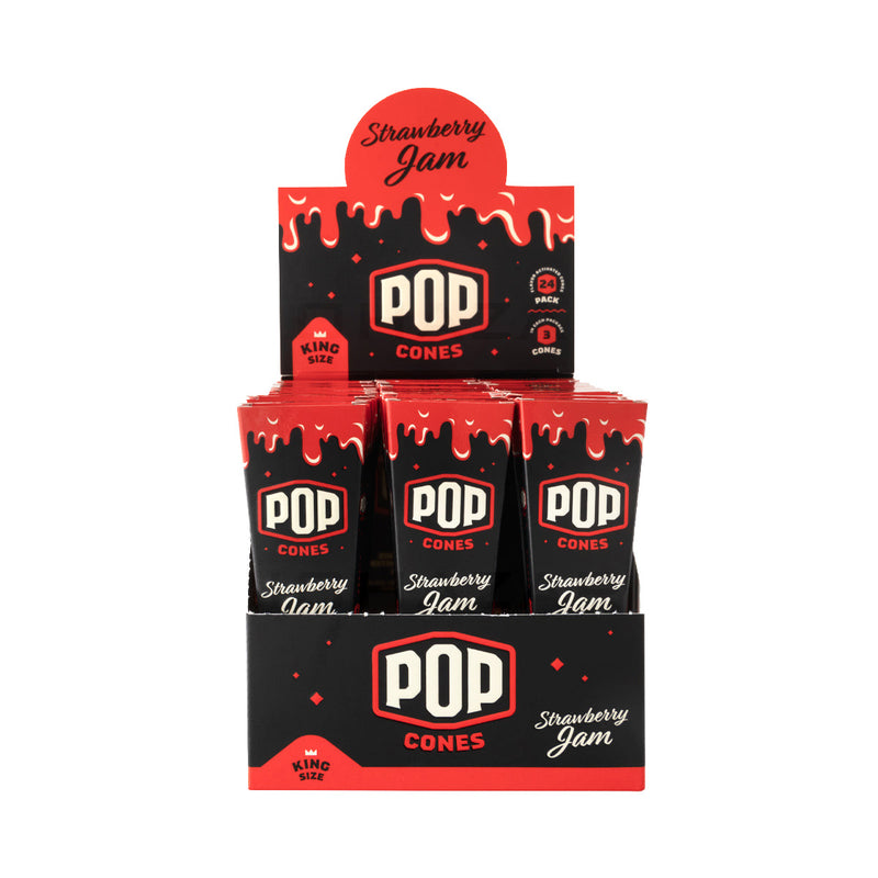 Pop Cones King Size Pre-Rolled Cones - Pack of 3 - Strawberry Jam