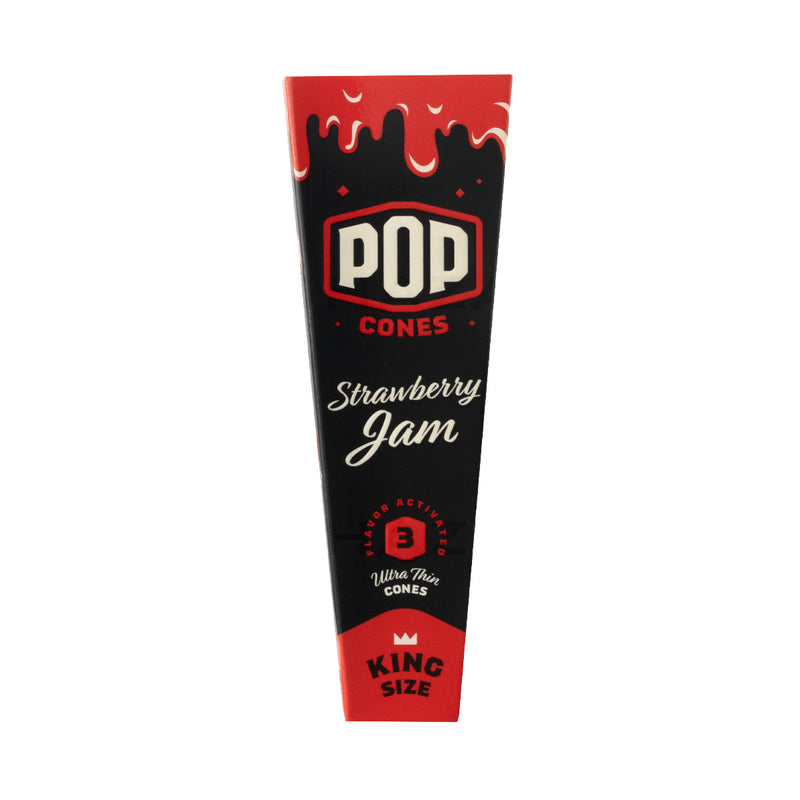 Pop Cones King Size Pre-Rolled Cones - Pack of 3 - Strawberry Jam