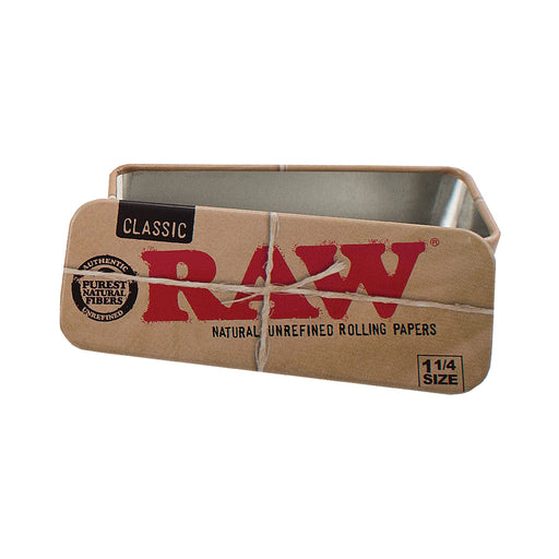 Rolling tin case for rolling paper and lighter storage
