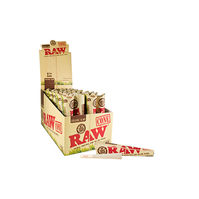 RAW Organic 1 1/4 Cones 6 Pack by the Case Canada