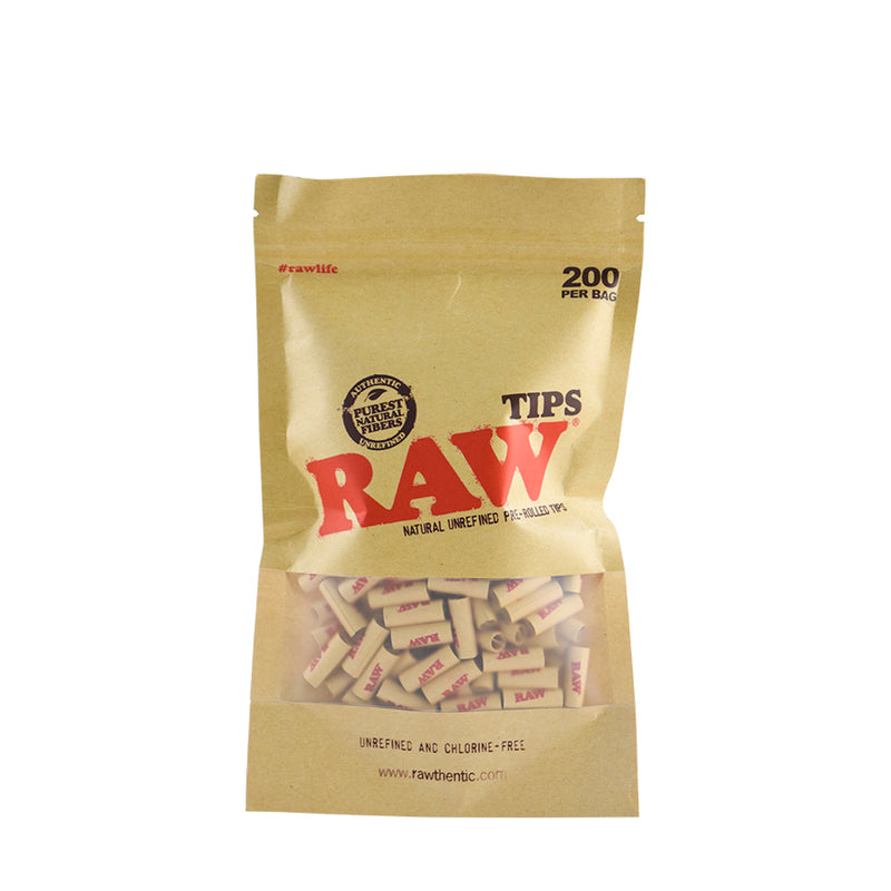 RAW prerolled tips in a bag bulk 200 tips