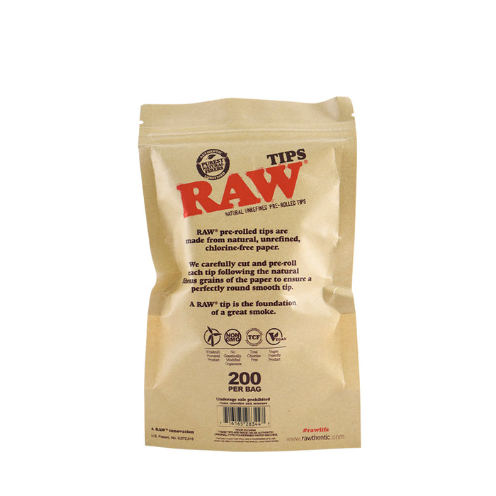 RAW Pre-Rolled Tips Canada 200 per bag