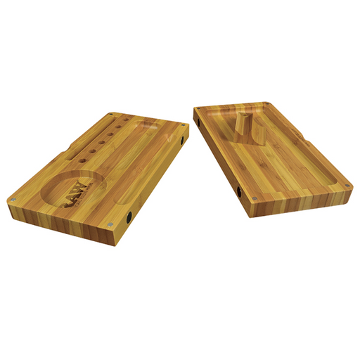 Striped Bamboo Rolling Tray Magnetic Backflip Limited Edition RAW