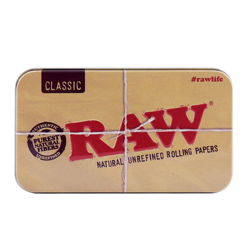 RAW pop top metal tin case