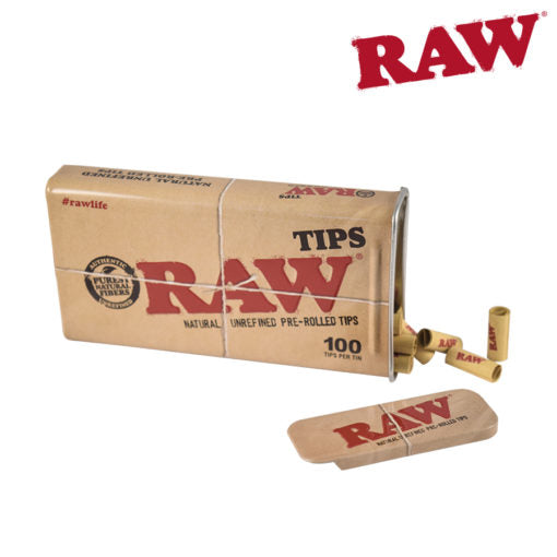 RAW Prerolled tips with tin